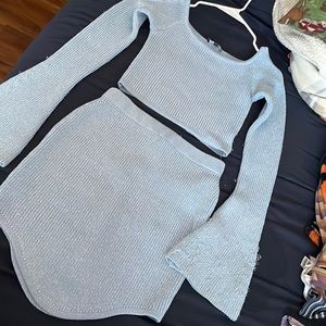 fashion nova glittery blue 2 peice